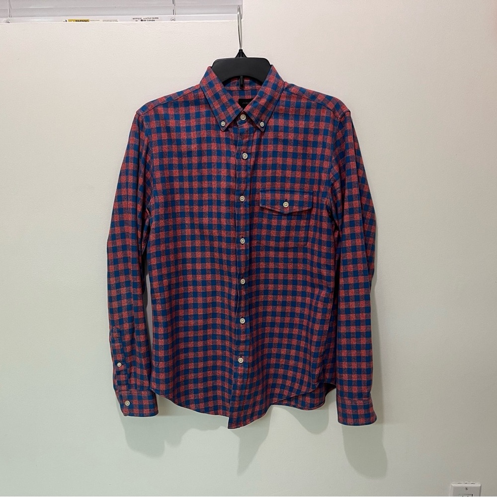 2/$20 - J. Crew Casual Plaid Long Sleeve Button Down - Red & Blue Tones